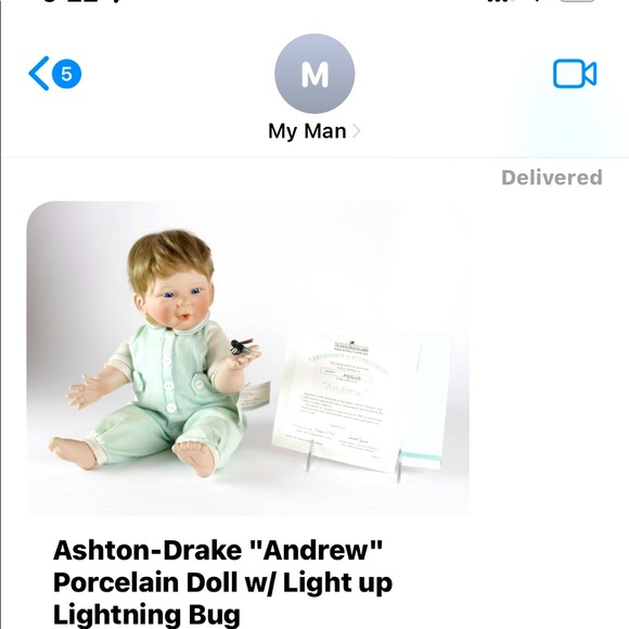 AstonDrake porcelain doll with lighting bug, batteries included, no certificate - Picture 3 of 15